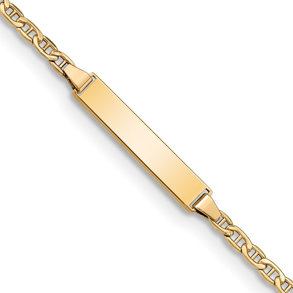 Quality Gold 14k Semi-Solid Polished Anchor ID Bracelet Gold