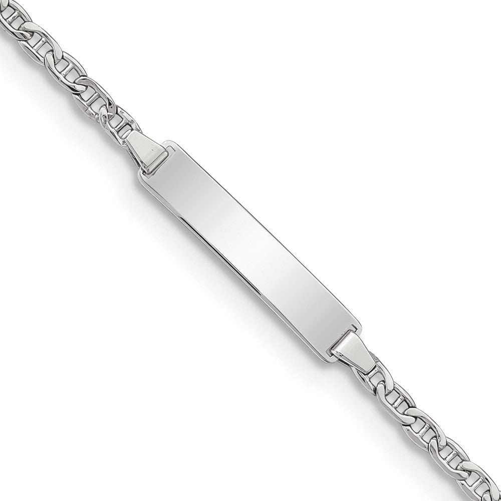Quality Gold 14k WG Semi-Solid Anchor Link ID Bracelet Gold