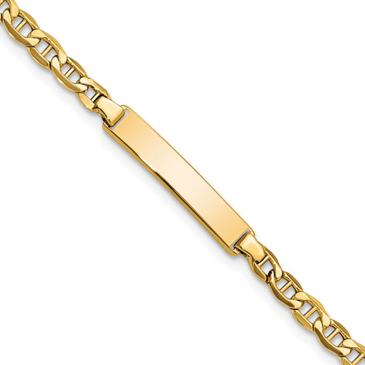 Quality Gold 14k Semi-Solid Anchor Link ID Bracelet Gold