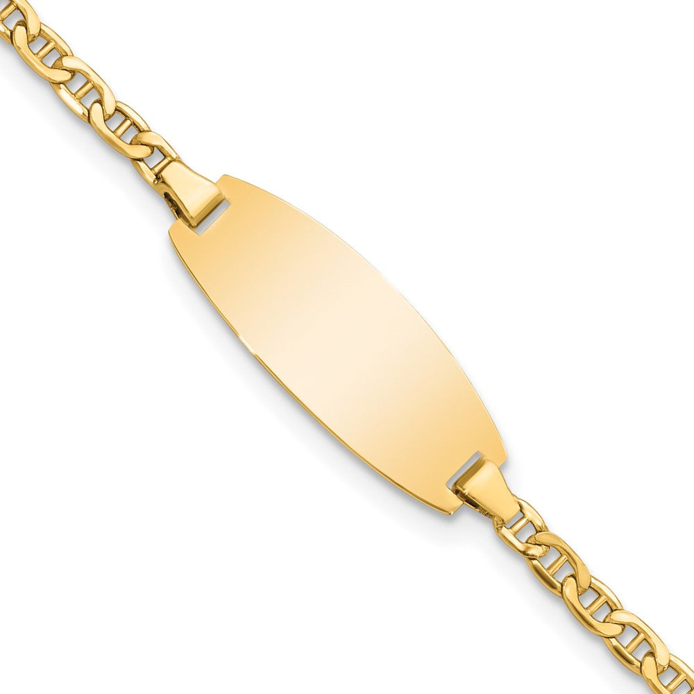 Quality Gold 14k Semi-Solid Oval Anchor ID Bracelet Gold