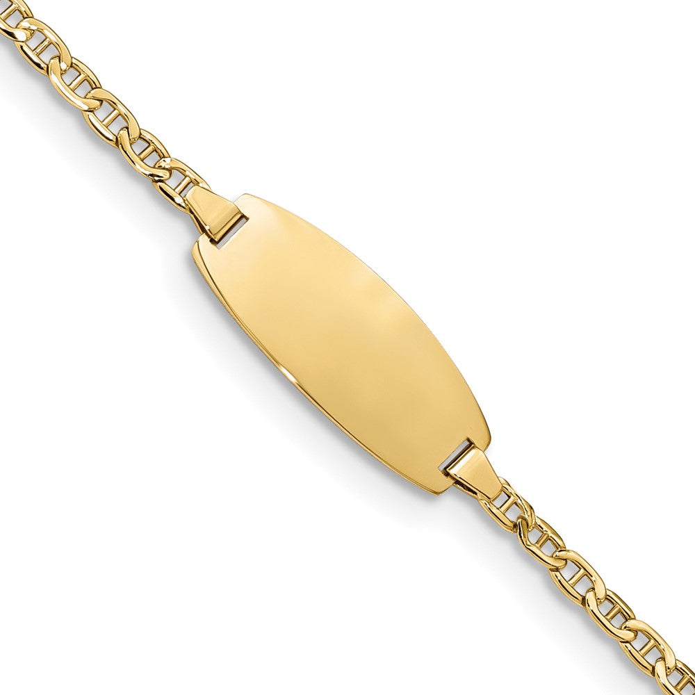 Quality Gold 14k Semi-Solid Oval Anchor ID Bracelet Gold