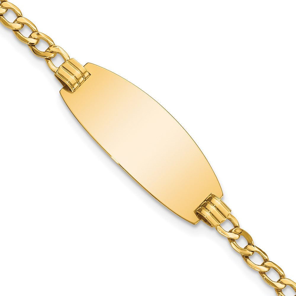 Quality Gold 14k Semi-Solid Oval Curb ID Bracelet Gold