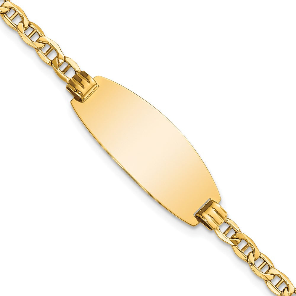 Quality Gold 14k Semi-Solid Oval Anchor ID Bracelet Gold