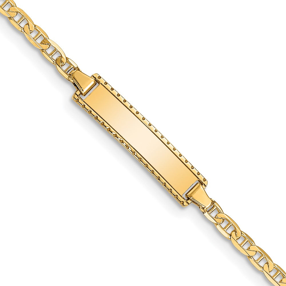 Quality Gold 14k Children's Anchor Link ID Bracelet Gold