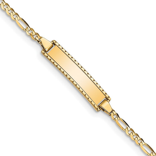 Quality Gold 14k Children's Figaro Link ID Bracelet Gold