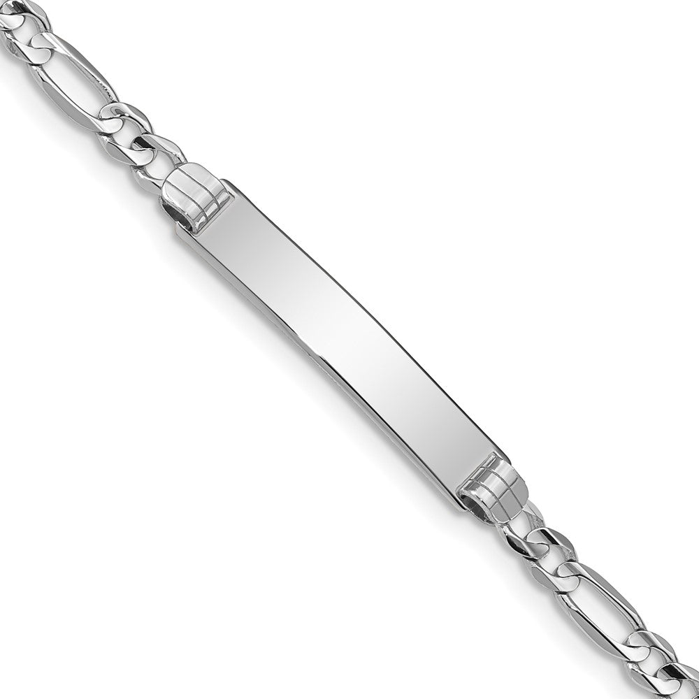 Quality Gold 14k WG Figaro Link ID Bracelet Gold
