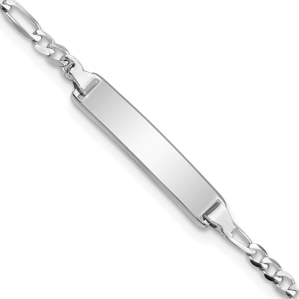 Quality Gold 14k WG Figaro Link ID Bracelet Gold