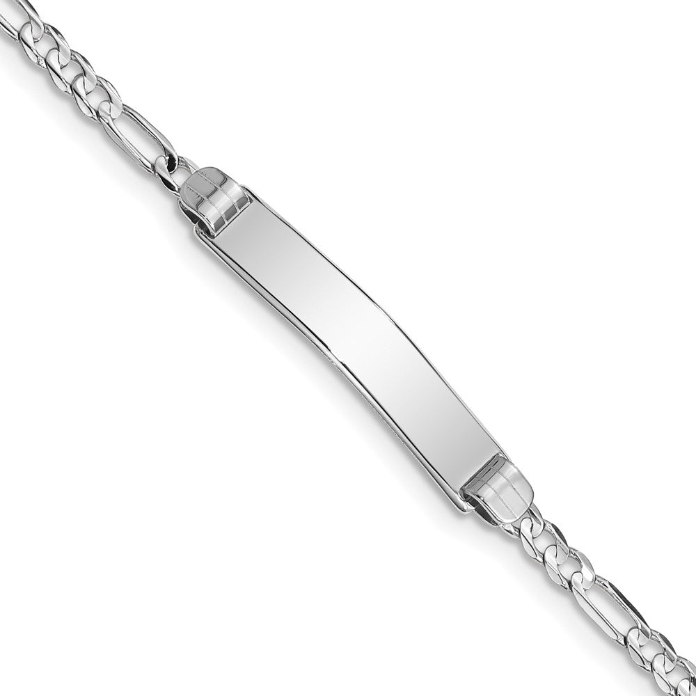 Quality Gold 14k WG Figaro Link ID Bracelet Gold