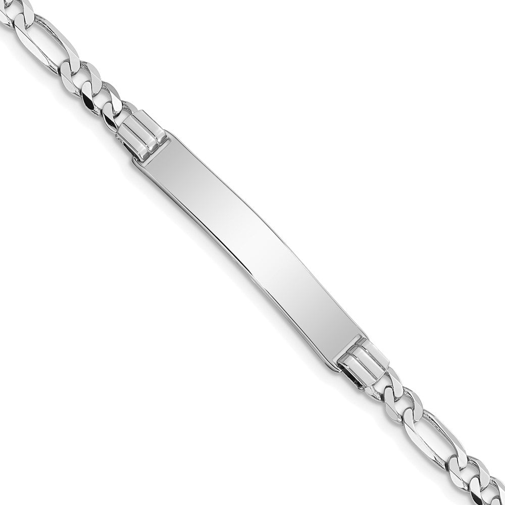 Quality Gold 14k WG Figaro Link ID Bracelet Gold