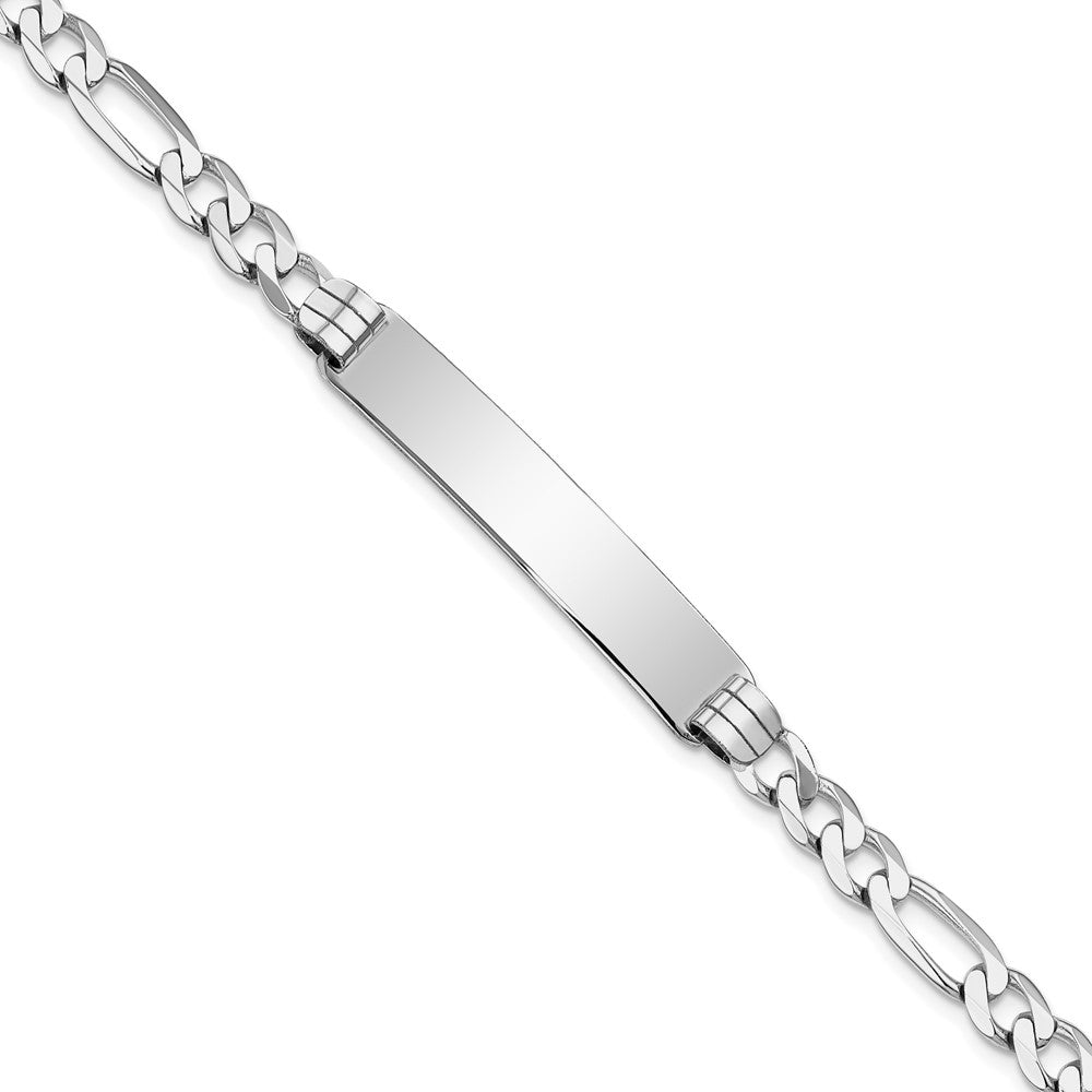 Quality Gold 14k WG Figaro Link ID Bracelet Gold