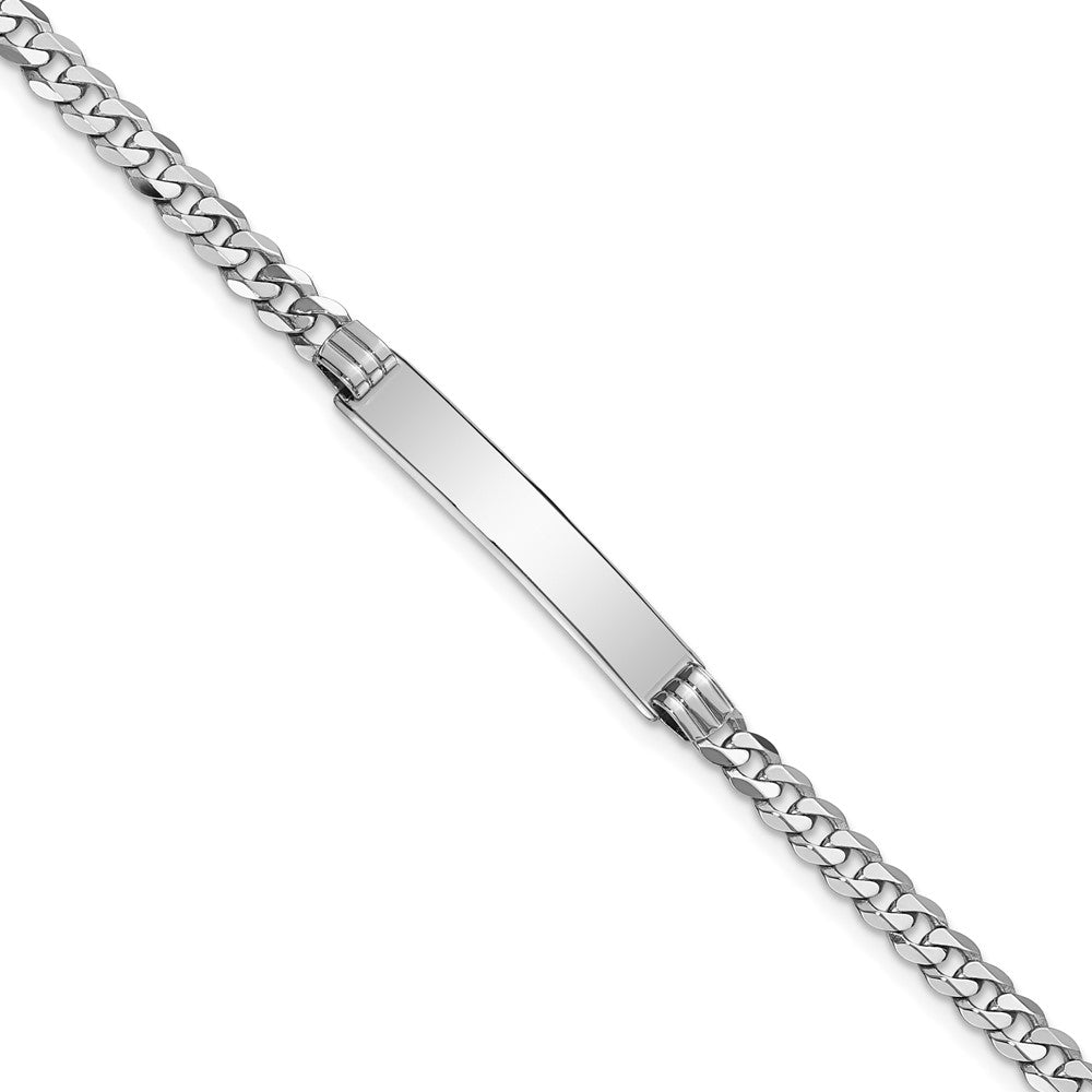 Quality Gold 14k WG Flat Curb Link ID Bracelet Gold