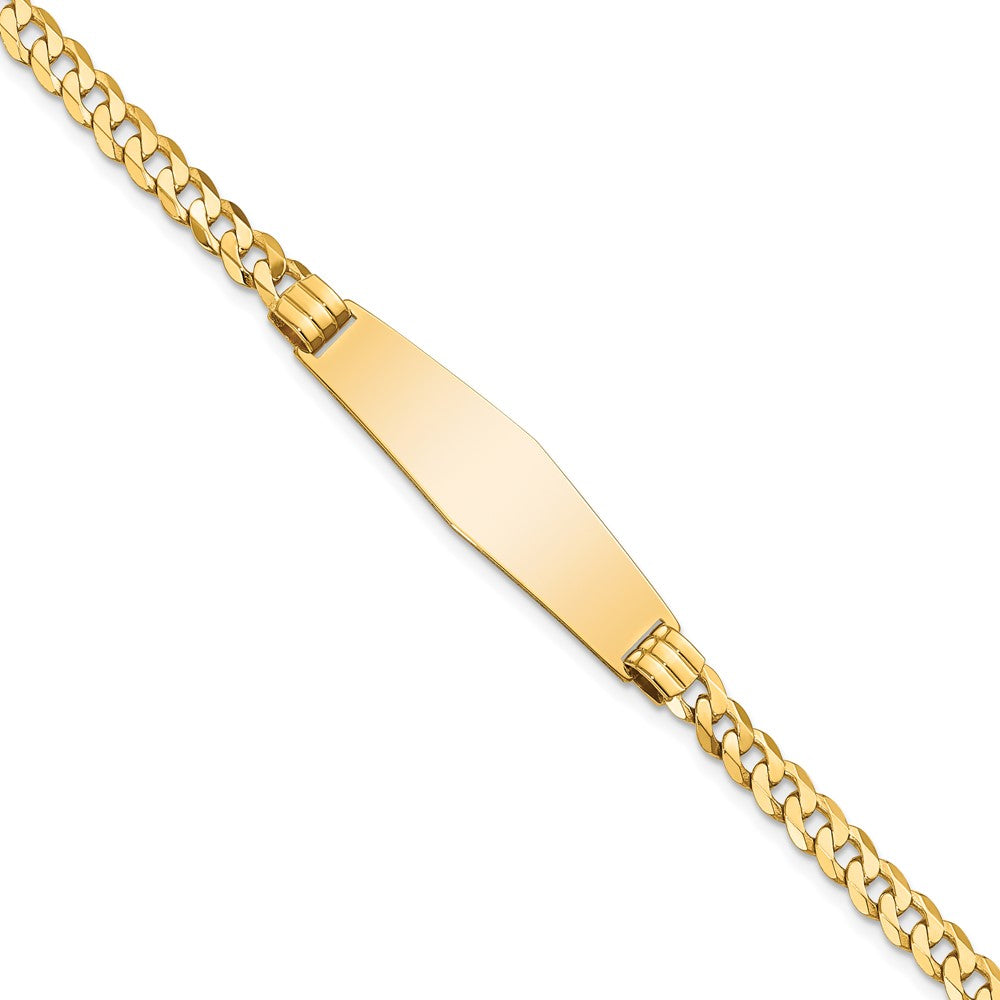 Quality Gold 14K Curb Link Soft Diamond Shape ID Bracelet Gold