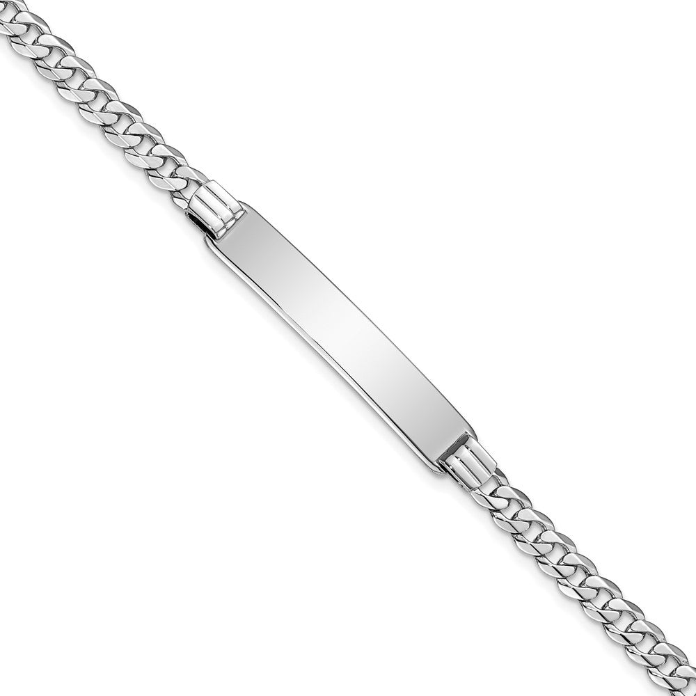 Quality Gold 14k WG Flat Curb Link ID Bracelet Gold