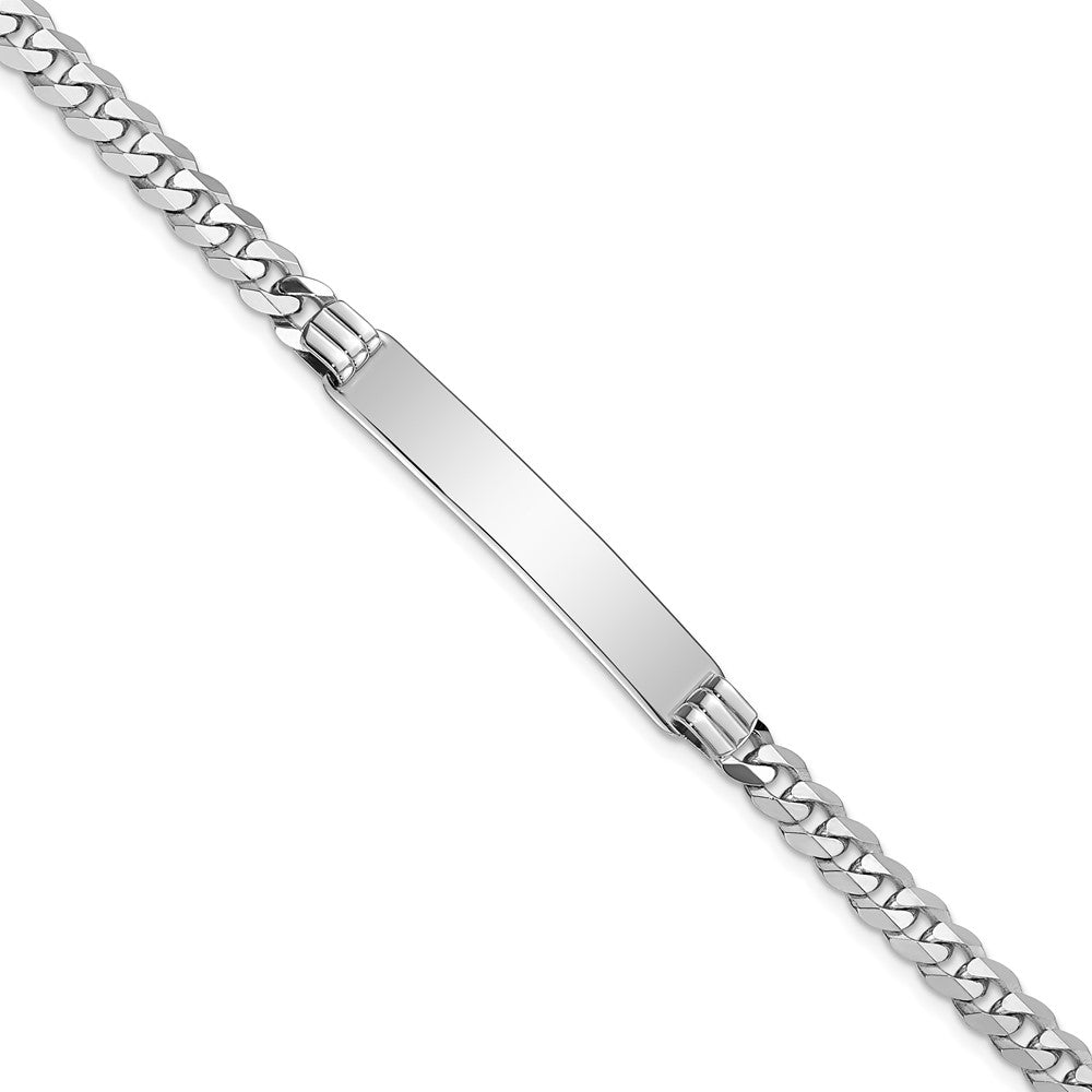 Quality Gold 14k WG Flat Curb Link ID Bracelet Gold