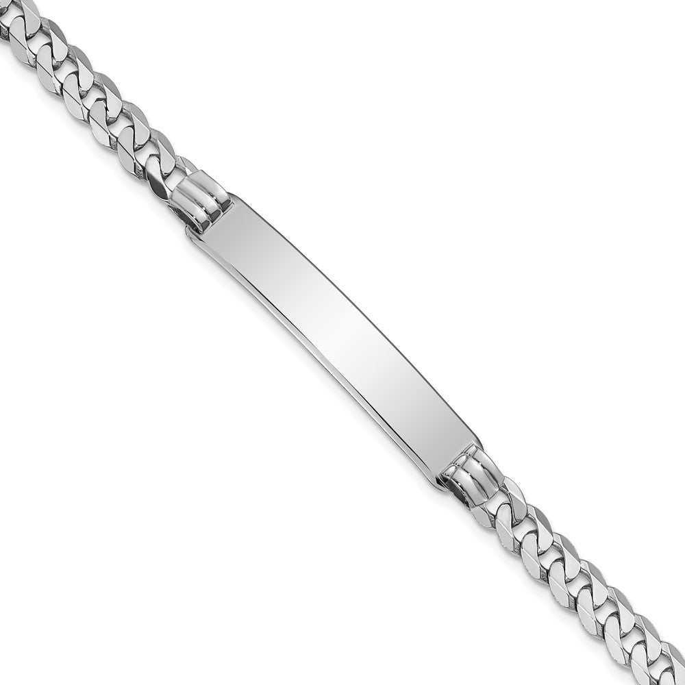 Quality Gold 14k WG Flat Curb Link ID Bracelet Gold