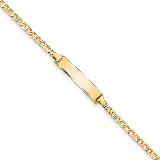 Quality Gold 14k Flat Curb Link ID Bracelet Gold