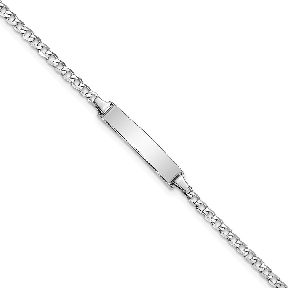 Quality Gold 14k WG Flat Curb Link ID Bracelet Gold