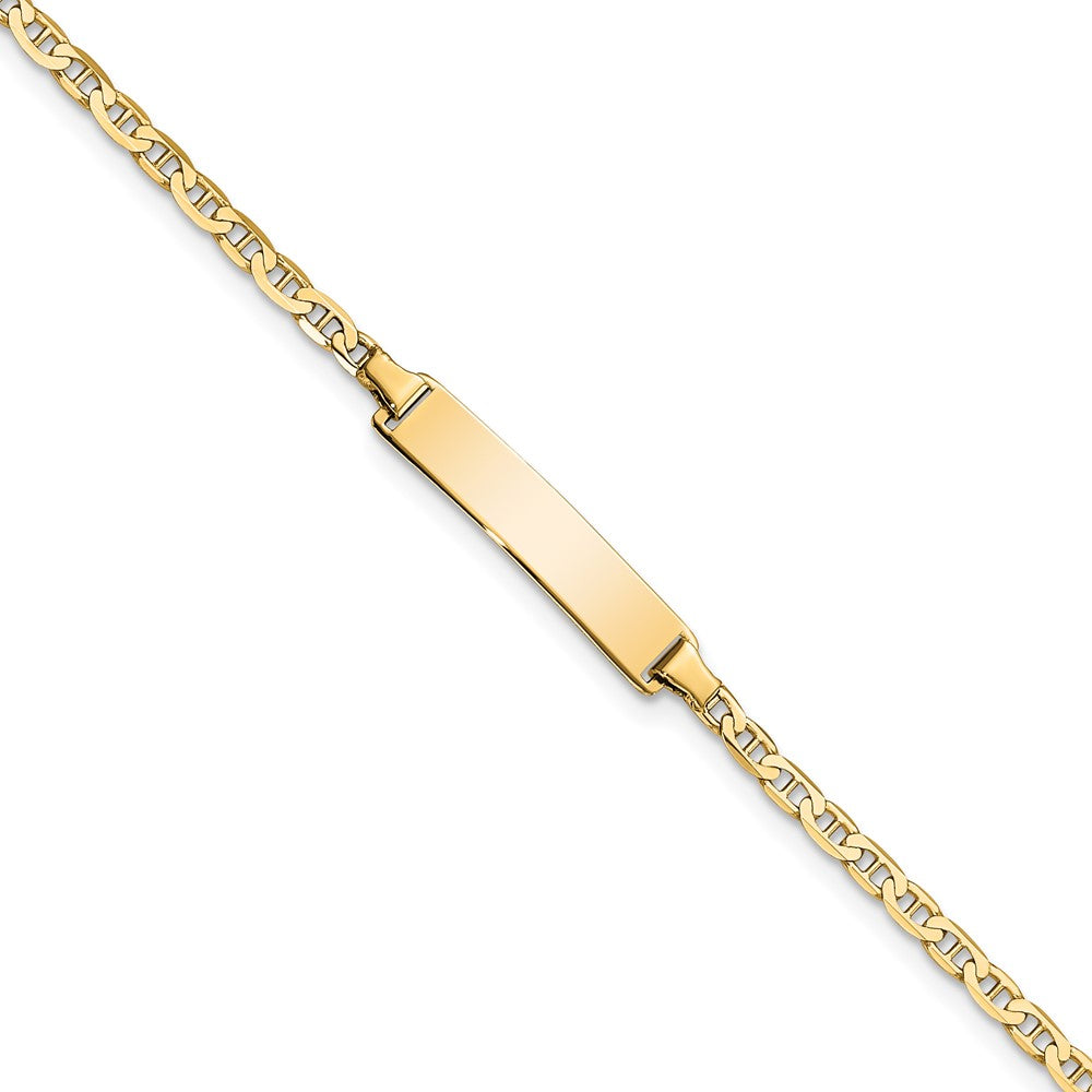 Quality Gold 14k Flat Anchor Link ID Bracelet Gold