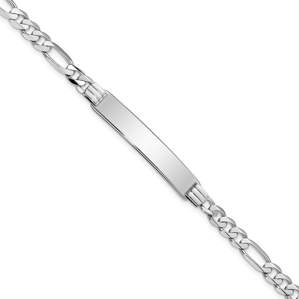 Quality Gold 14k WG Figaro Link ID Bracelet Gold