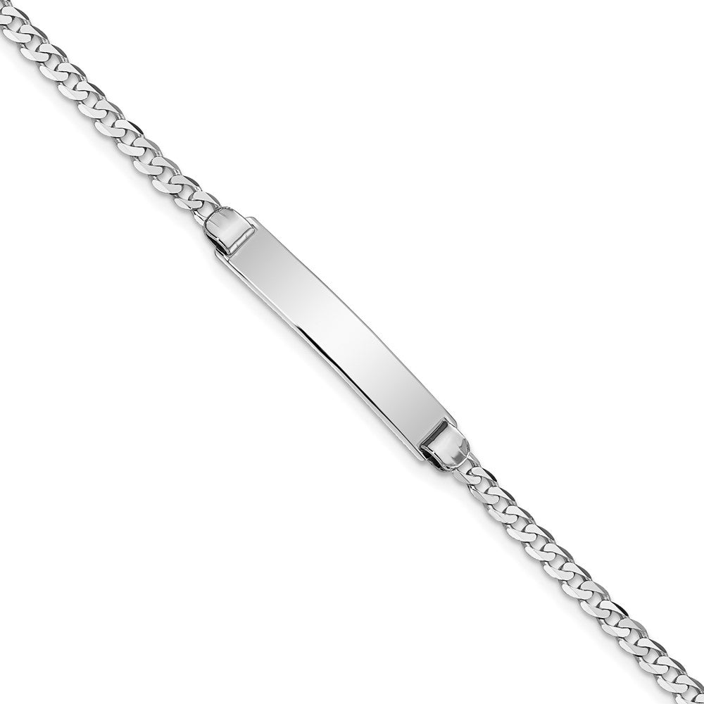 Quality Gold 14k WG Flat Curb Link ID Bracelet Gold