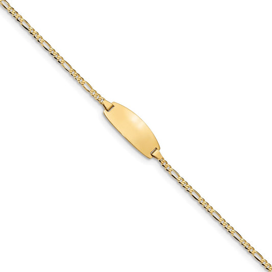 Quality Gold 14k Oval Figaro ID Bracelet Gold