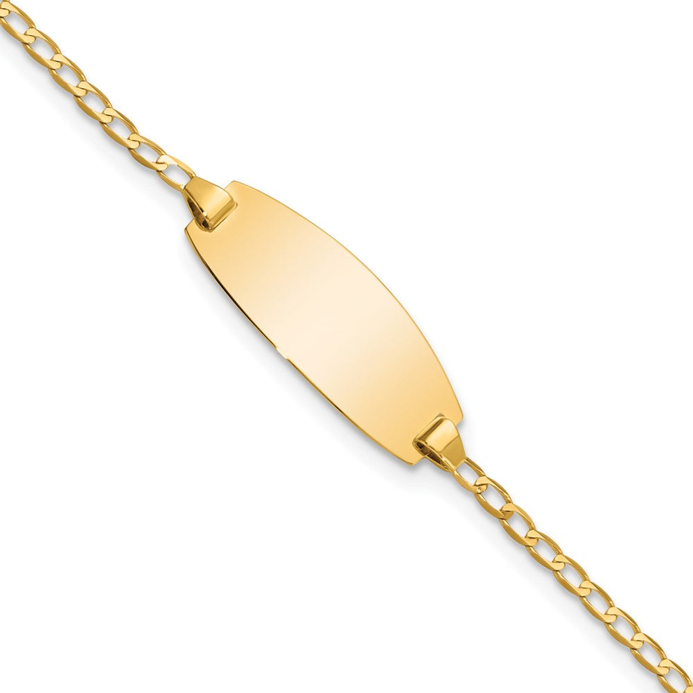 Quality Gold 14k Oval Curb ID Bracelet Gold