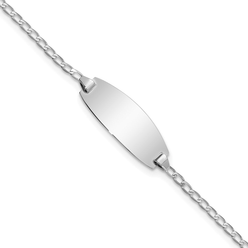 Quality Gold 14k White Gold Oval Curb ID Bracelet Gold