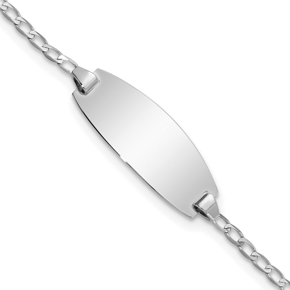 Quality Gold 14k White Gold Oval Curb ID Bracelet Gold