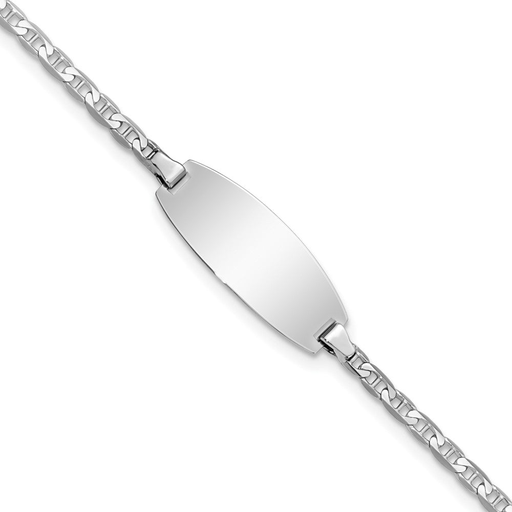 Quality Gold 14k White Gold Oval Anchor ID Bracelet Gold