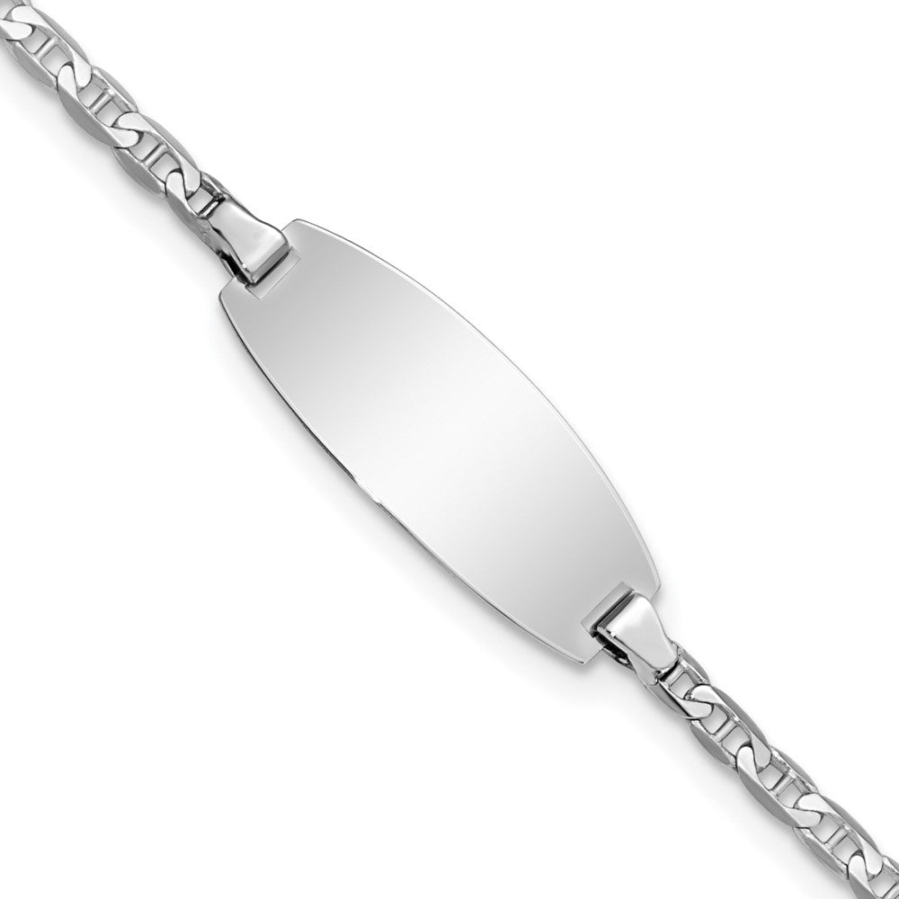 Quality Gold 14k White Gold Oval Anchor ID Bracelet Gold