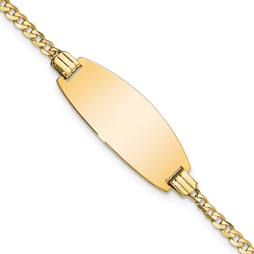 Quality Gold 14ky Oval Curb ID Bracelet Gold