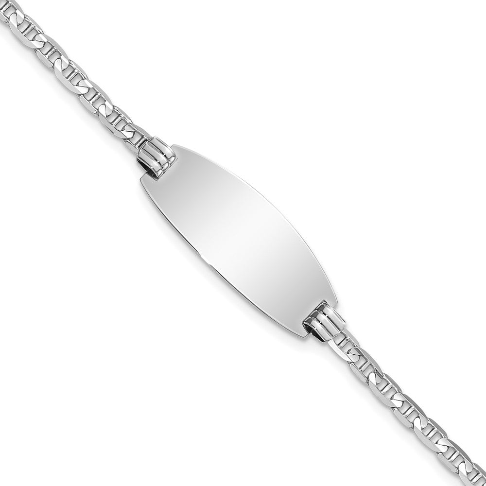 Quality Gold 14k White Gold Oval Anchor ID Bracelet Gold