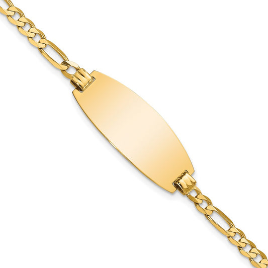 Quality Gold 14ky Oval Figaro ID Bracelet Gold
