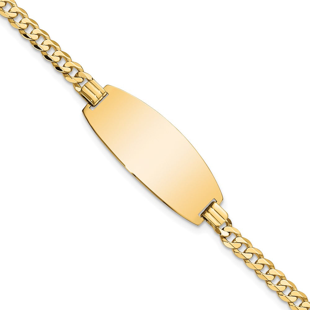 Quality Gold 14ky Oval Curb ID Bracelet Gold