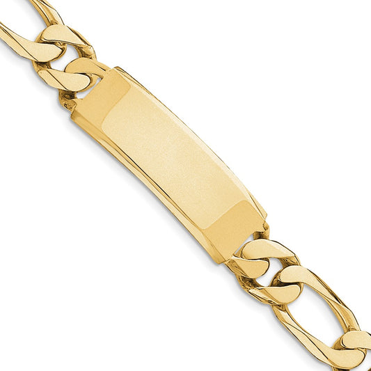 Quality Gold 14k Hand-polished Figaro Link ID Bracelet Gold