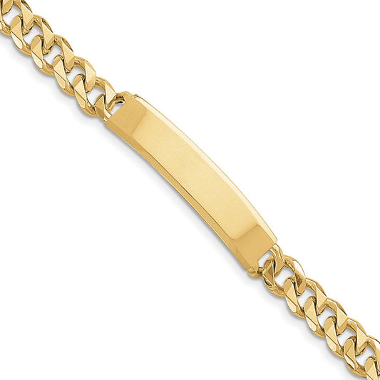 Quality Gold 14k Hand-polished Curb Link ID Bracelet Gold
