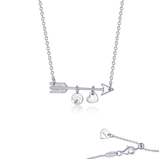 LaFonn Platinum Simulated Diamond N/A NECKLACES Paw Print Love Necklace