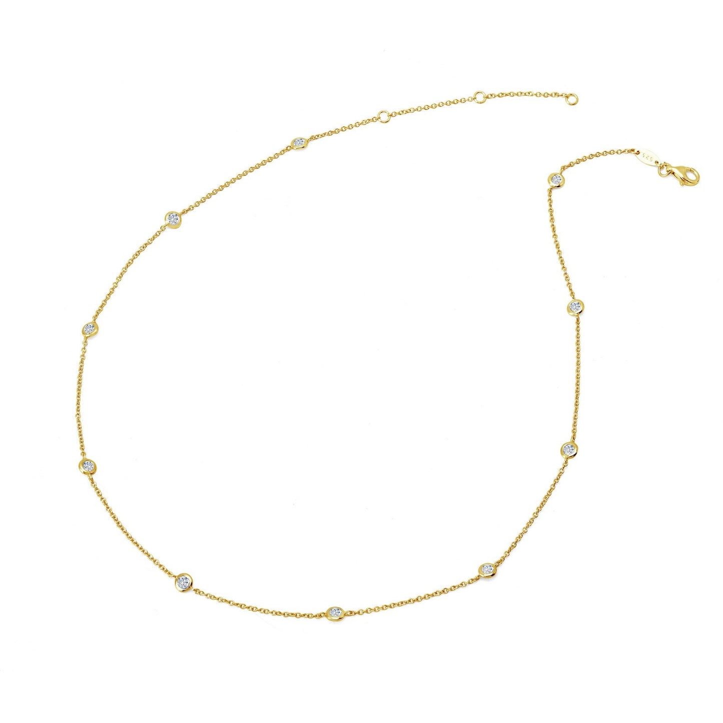 Lafonn Classic Station Necklace 10 Stone Count N0008CLG18
