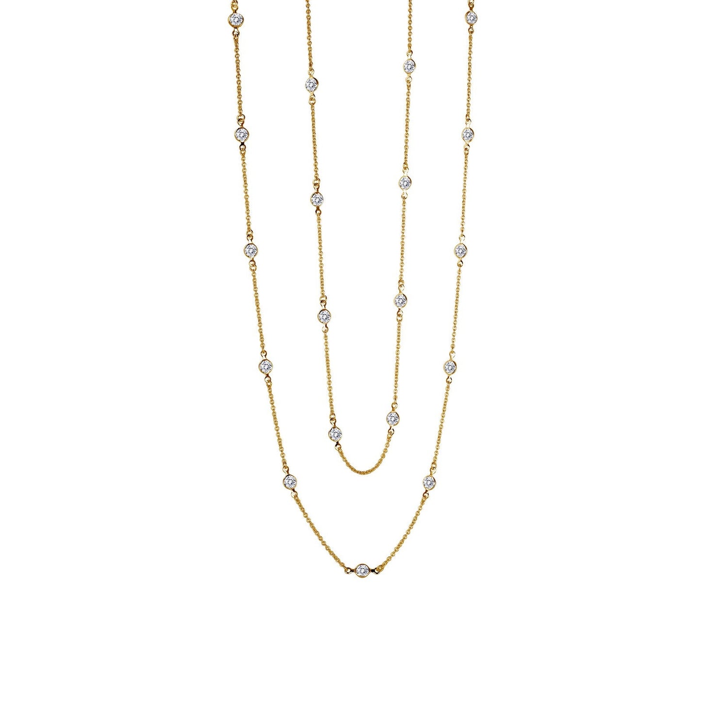 Lafonn Classic Station Necklace 24 Stone Count N0016CLG36