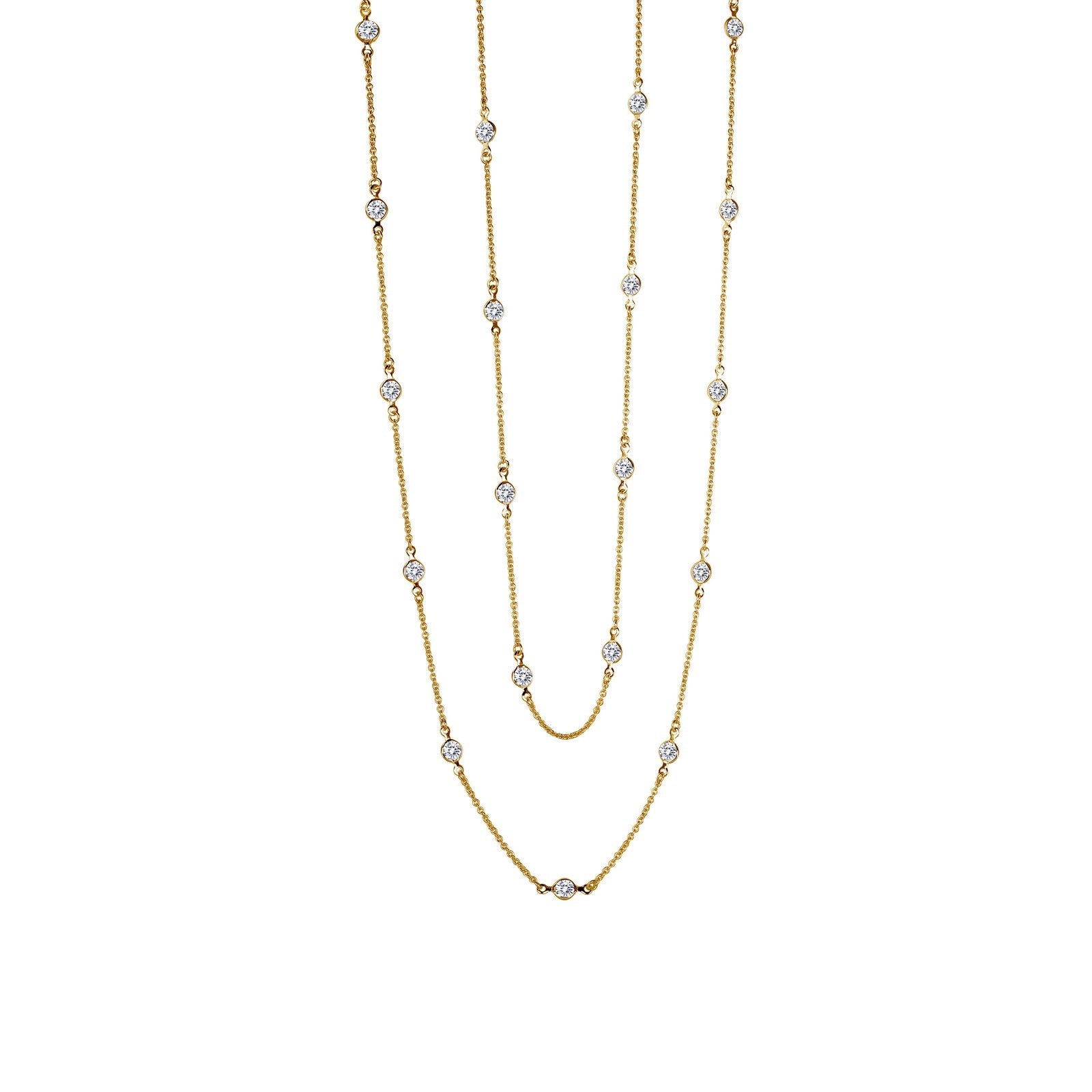 Lafonn Classic Station Necklace 24 Stone Count N0016CLG36