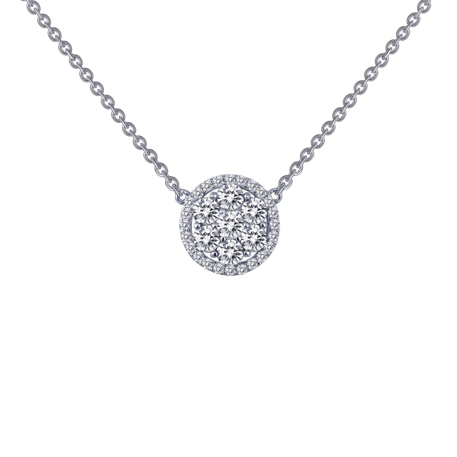 LaFonn Platinum Simulated Diamond N/A NECKLACES 1.01 CTW Halo Necklace