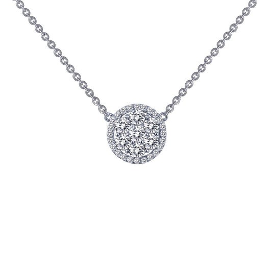LaFonn Platinum Simulated Diamond N/A NECKLACES 1.01 CTW Halo Necklace