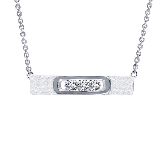 LaFonn Platinum Simulated Diamond N/A NECKLACES 0.33 CTW Sleek Bar Necklace