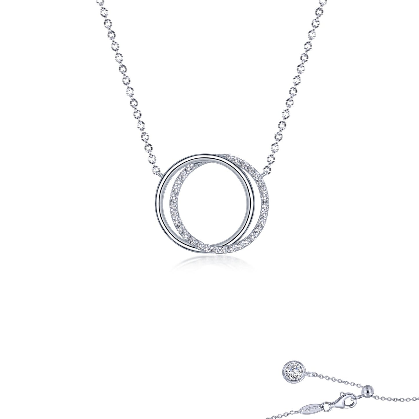 Lafonn Interlocking Circles Necklace 32 Stone Count N0274CLP20