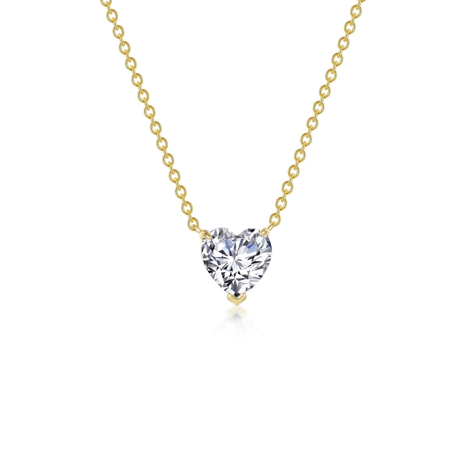 Lafonn Heart Solitaire Necklace 2 Stone Count N0277CLG20