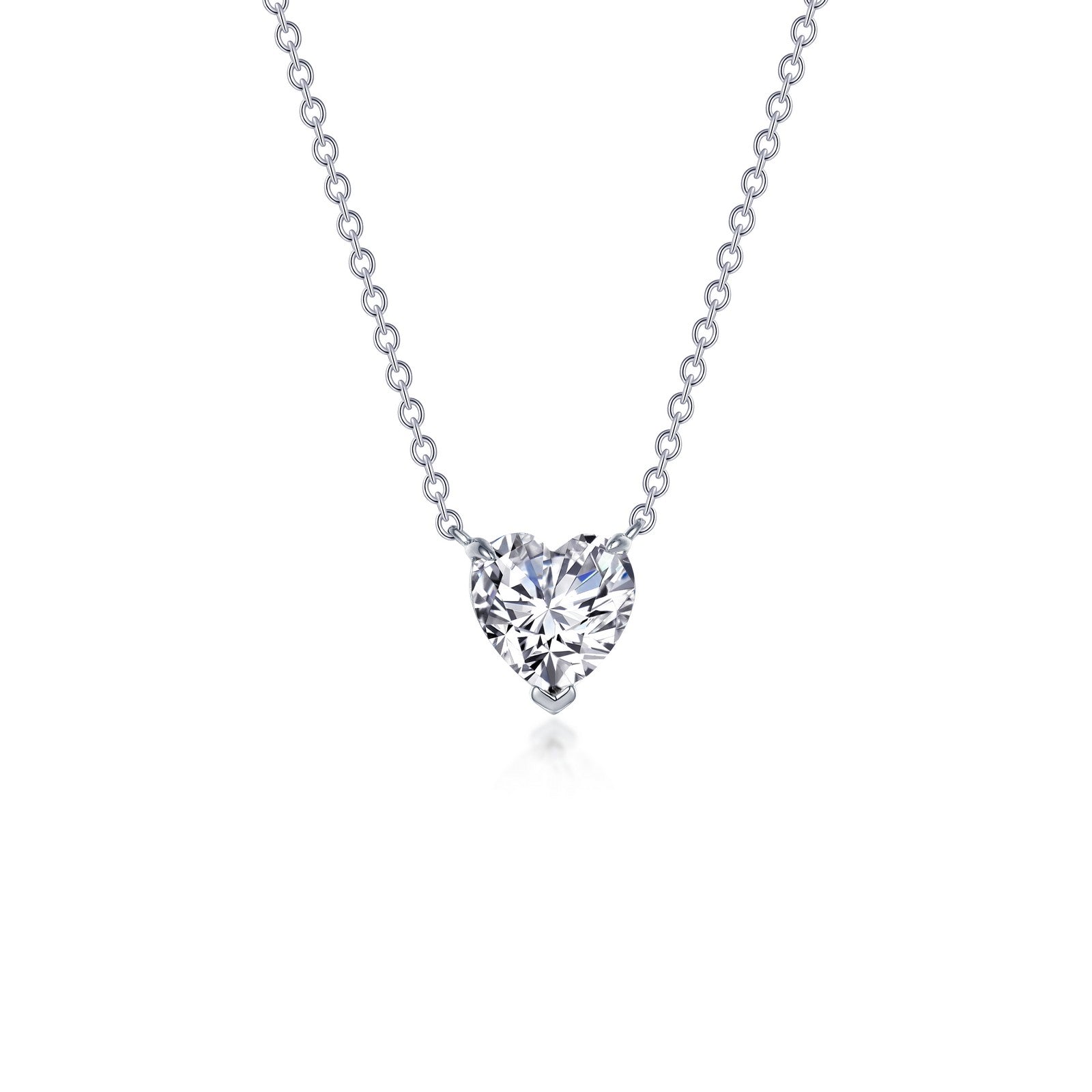 Lafonn Heart Solitaire Necklace 2 Stone Count N0277CLP20