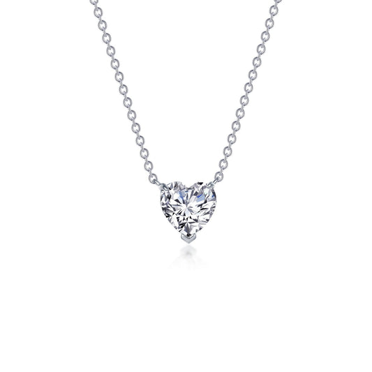 Lafonn Heart Solitaire Necklace 2 Stone Count N0277CLP20