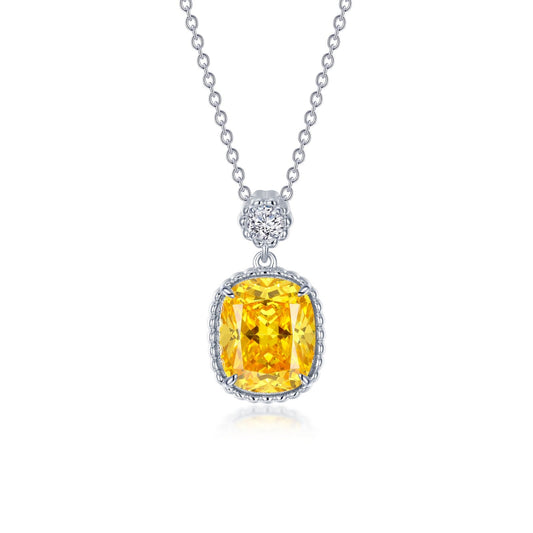 Lafonn Canary Halo Necklace 3 Stone Count N0282CAP20
