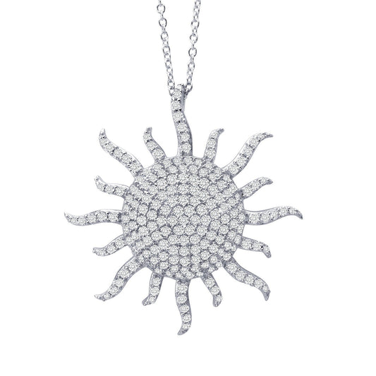 LaFonn Platinum Simulated Diamond N/A NECKLACES Sunburst Pendant Necklace