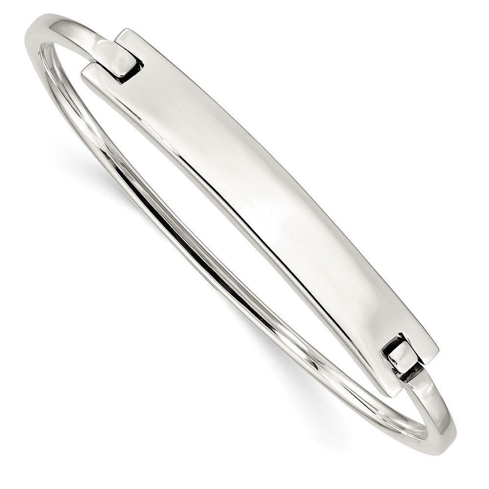 Quality Gold Sterling Silver ID Hinged Bangle Sterling Silver